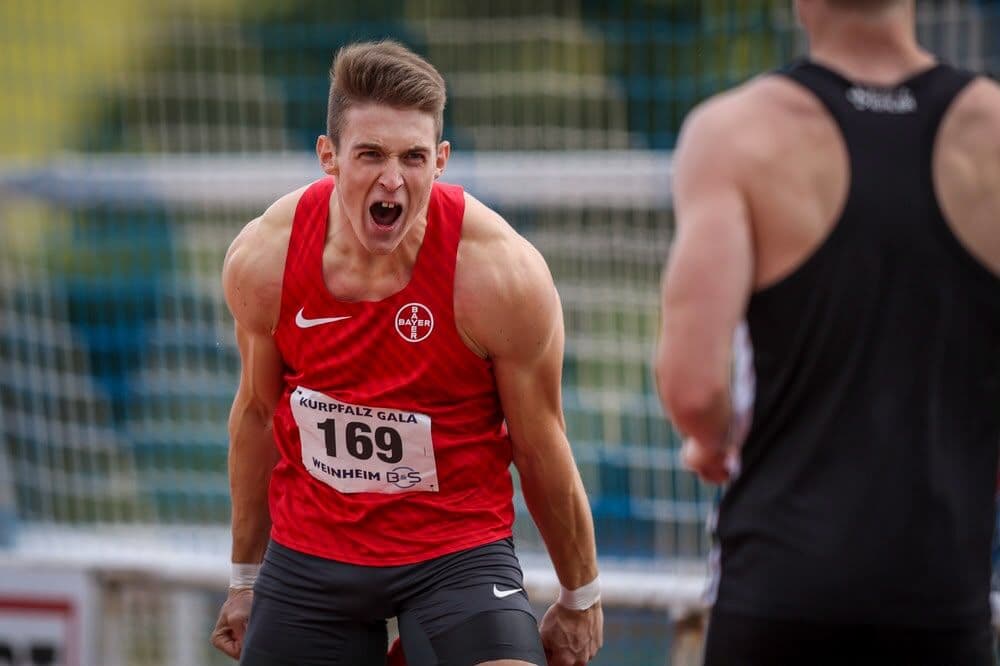 Tim Eikermann roaring with excitement after a breakthrough race